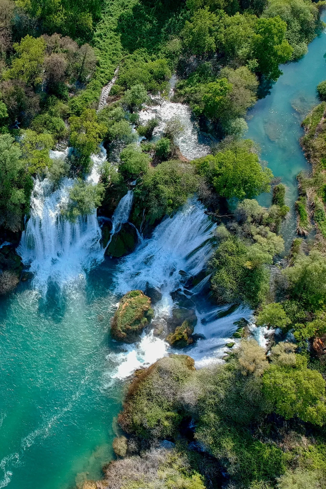 The Kravice waterfalls in Herzegovina seen from above